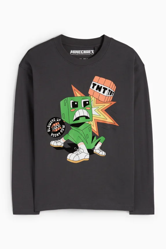 Minecraft - long sleeve top dark gray
