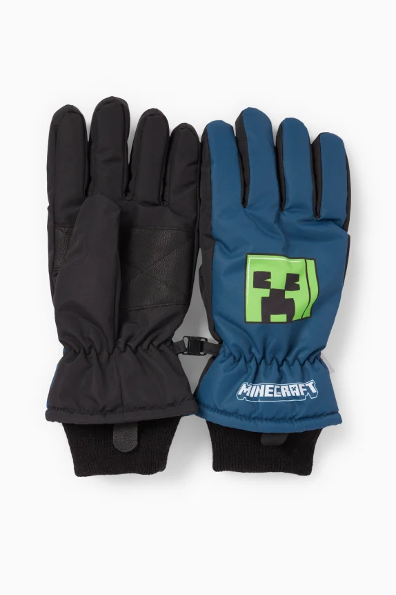 Minecraft - gloves - lined dark blue
