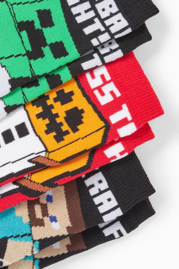 Multipack of 3 - Minecraft - warm Christmas socks black
