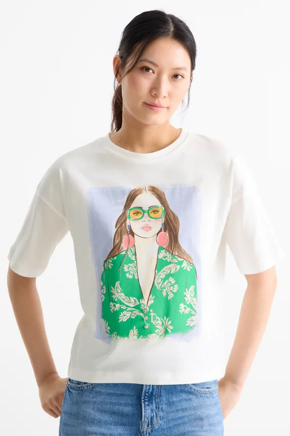 T-shirt - regular fit - shiny white