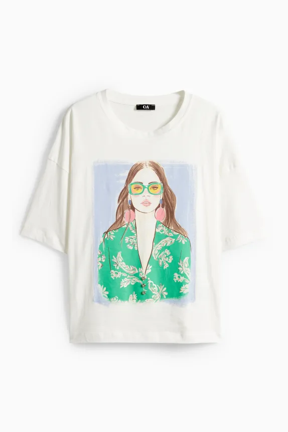 T-shirt - regular fit - shiny white