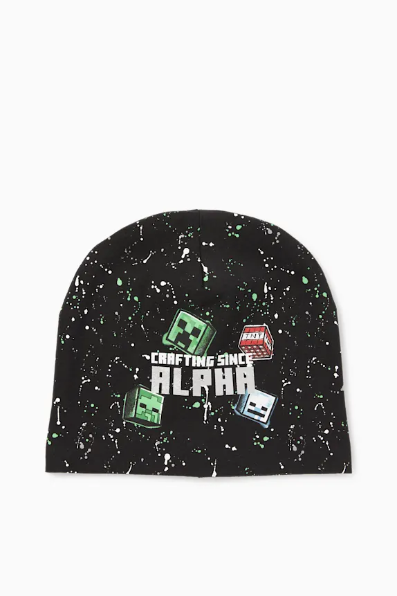 Minecraft - beanie - patterned black