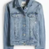 Flower and butterfly - denim jacket blue
