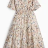 Floral - dress - shiny cremewhite