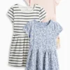 Multipack of 3 - girl and flowers - dress rose