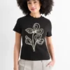 T-shirt - regular fit - shiny black