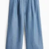 Cloth trousers - denim look blue