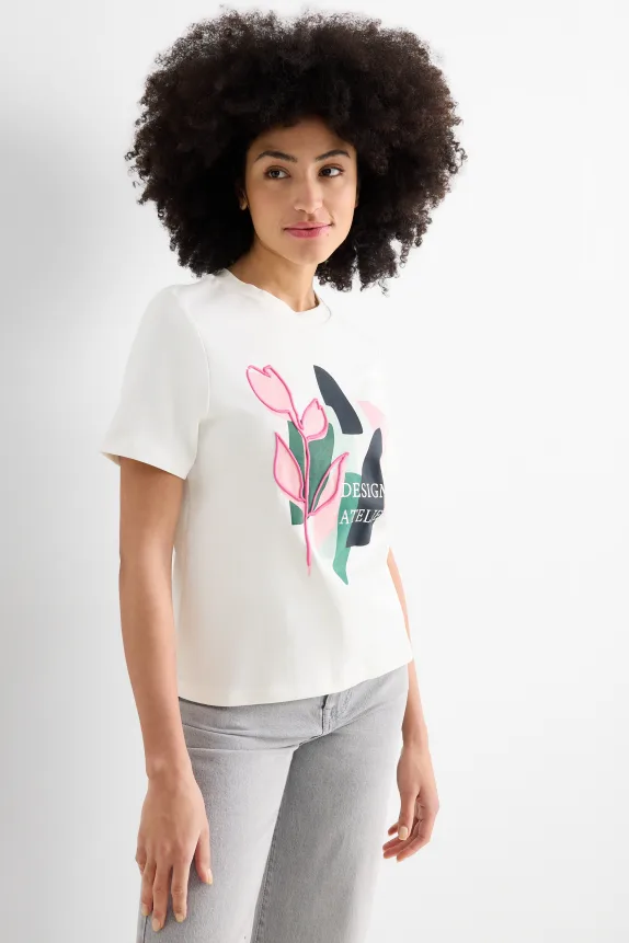 T-shirt - regular fit - shiny white
