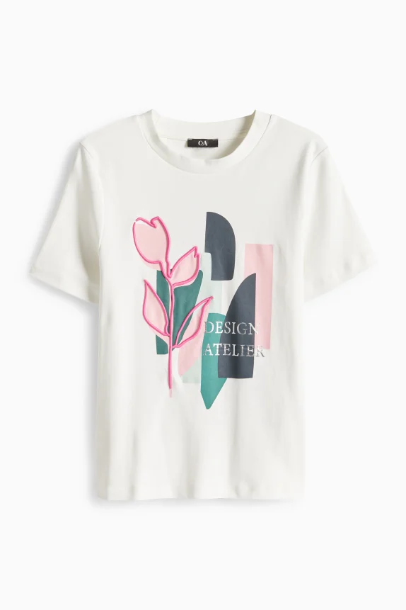 T-shirt - regular fit - shiny white