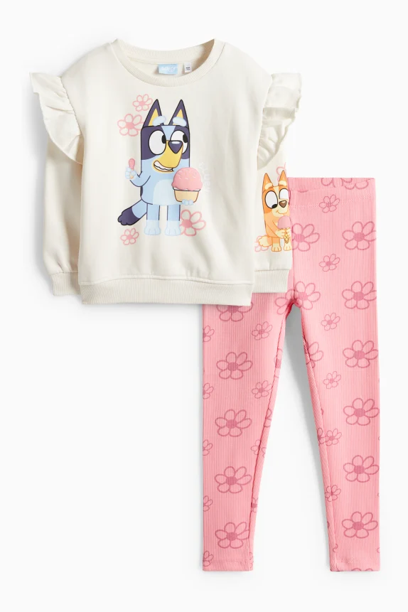 Bluey - set - sweatshirt and leggings - 2 piece white / rose