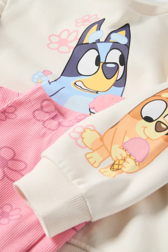 Bluey - set - sweatshirt and leggings - 2 piece white / rose