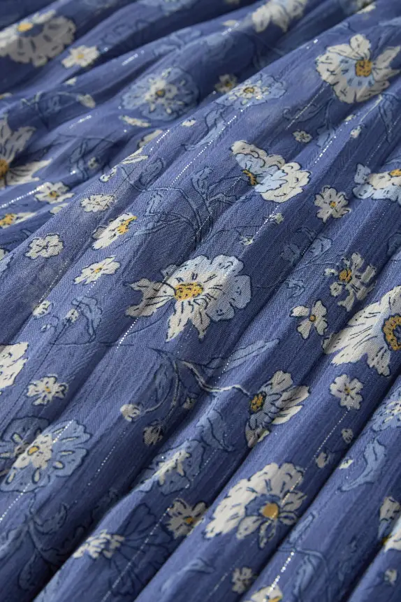 Floral - plissÃ© trousers - shiny blue