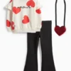 Heart - set - sweatshirt, leggings and bag - 3 piece cremewhite