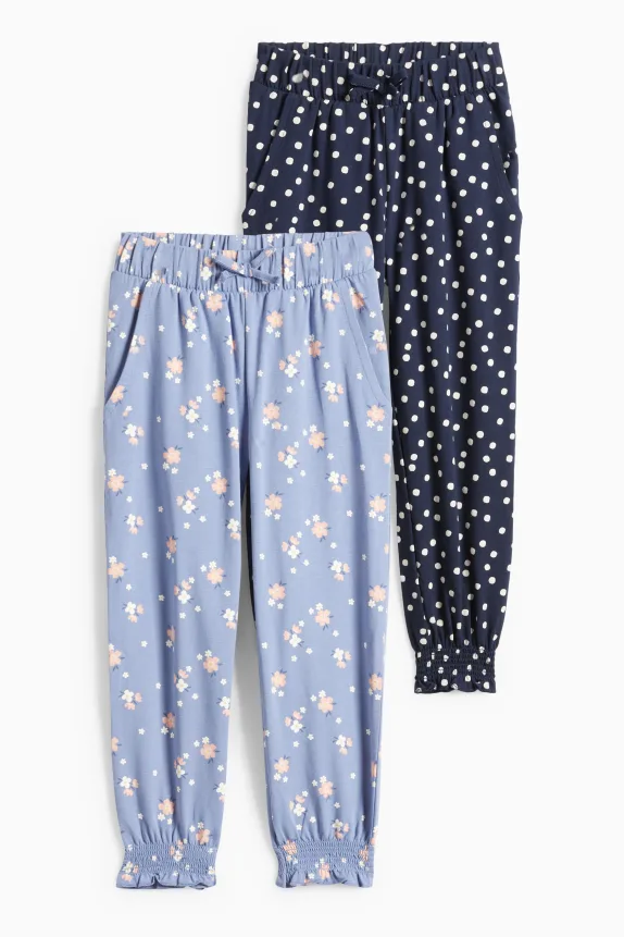 Multipack of 2 - floral - joggers blue