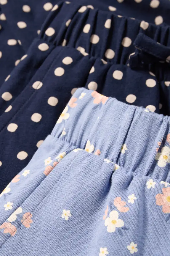 Multipack of 2 - floral - joggers blue