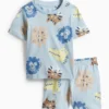 Jungle animals - short pyjamas - 2 piece light blue