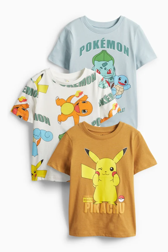 Multipack of 3 - PokÃ©mon - short sleeve T-shirt orange / light blue