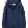 Zip-through hoodie dark blue