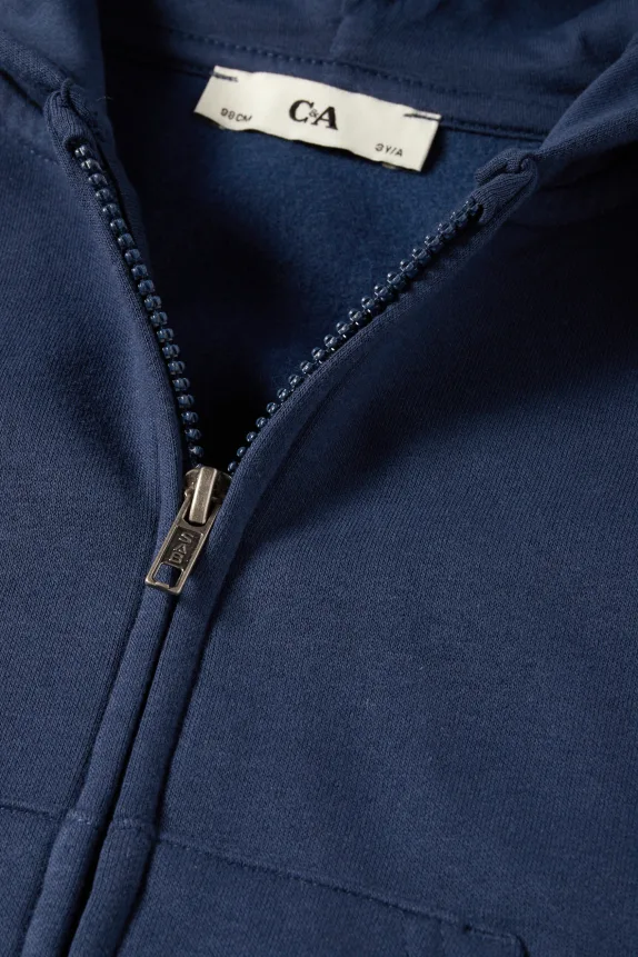 Zip-through hoodie dark blue