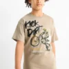 Multipack of 3 - motorbike, scorpion and skateboarder - short sleeve T-shirt taupe