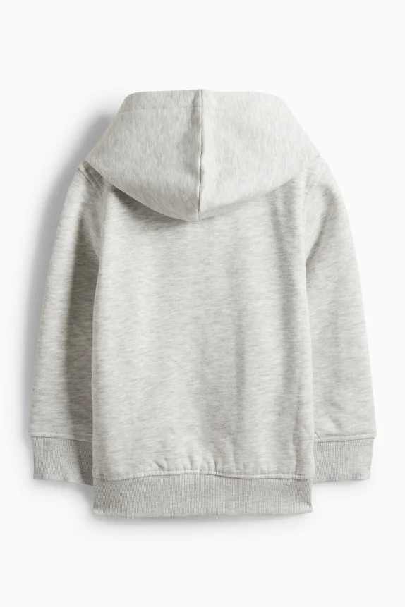 Zip-through hoodie light gray