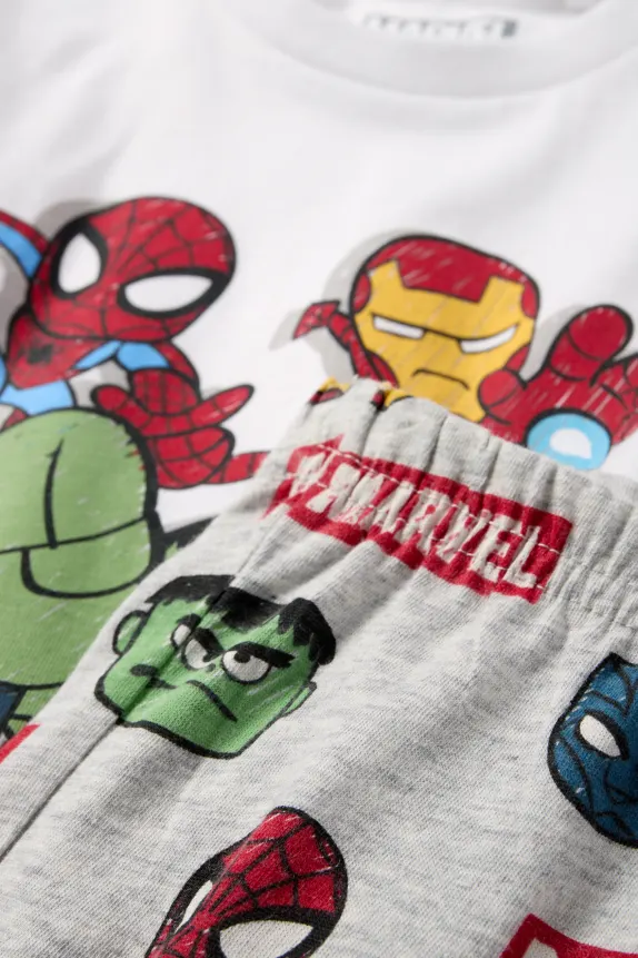 Marvel - short pyjamas - 2 piece white / red