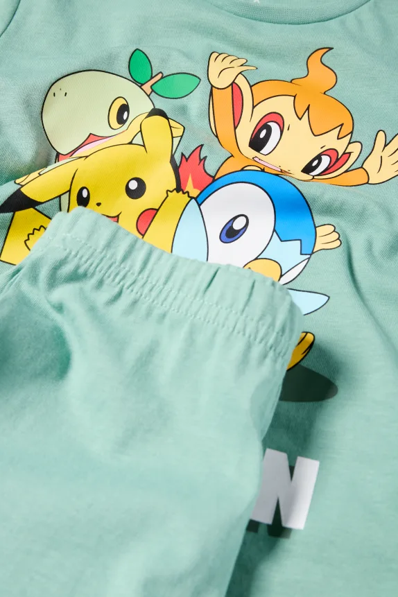 Pokémon - short pyjamas - 2 piece green