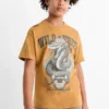 Skateboard - short sleeve T-shirt brown