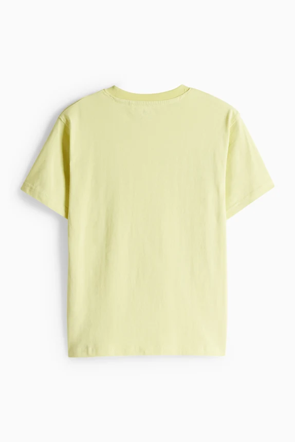 Headphones - short sleeve T-shirt yellow