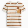 Horse - short sleeve T-shirt - striped brown
