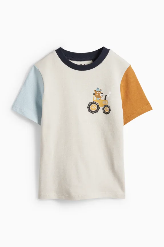 Bar and tractor - short sleeve T-shirt light beige