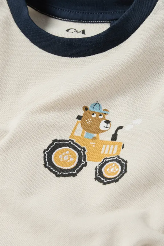 Bar and tractor - short sleeve T-shirt light beige