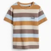 Lorry - short sleeve T-shirt - striped beige / blue
