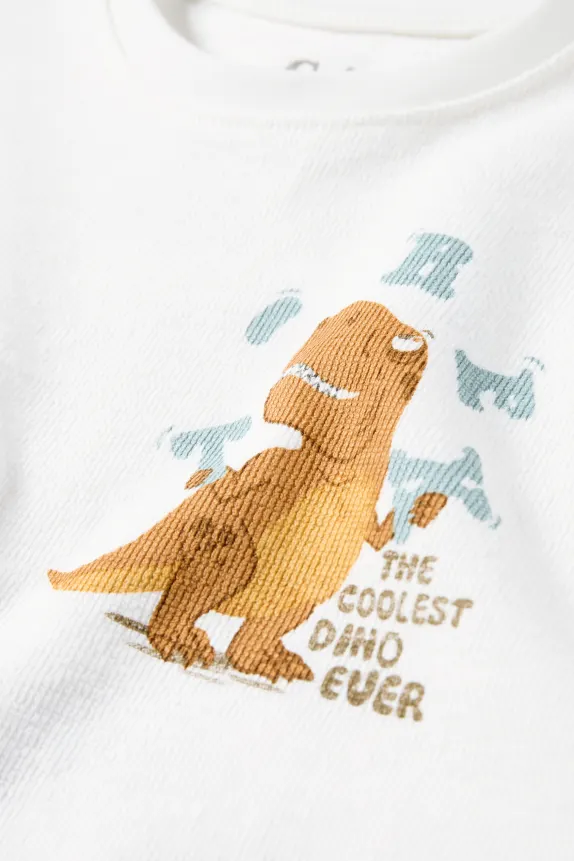 Dino - short sleeve T-shirt - textured white