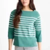 Long sleeve top - regular fit green / cremewhite