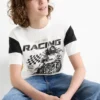 Motorbike - short sleeve T-shirt black / white