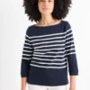 Long sleeve top - regular fit dark blue / white