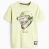 Motorcycle helmet - short sleeve T-shirt light yellow