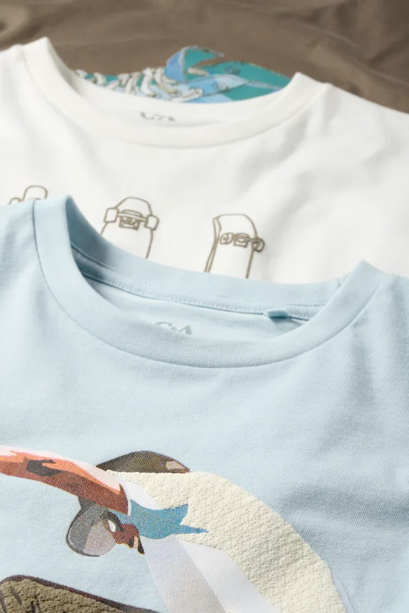 Multipack of 3 - skater and trainer - short sleeve T-shirt brown / blue