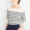 Long sleeve top - regular fit dark blue / creme white