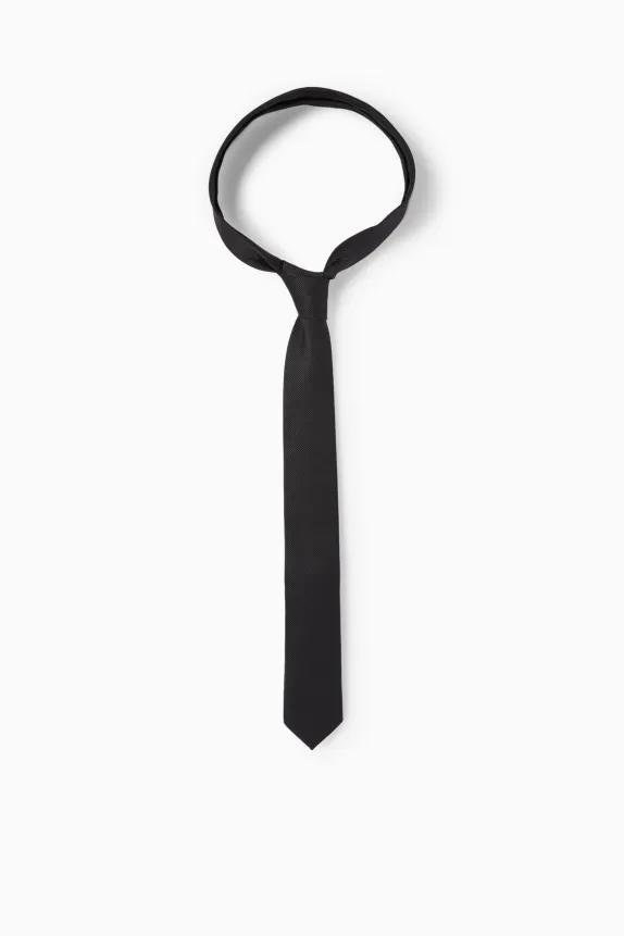 Tie - ribbed black