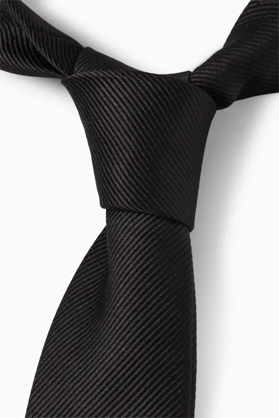 Tie - ribbed black
