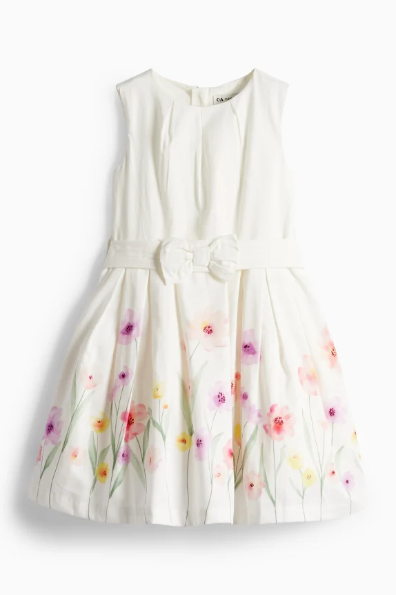 Floral - dress - party white