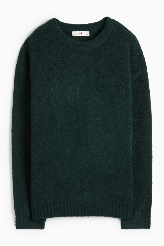 BouclÃ© jumper dark green