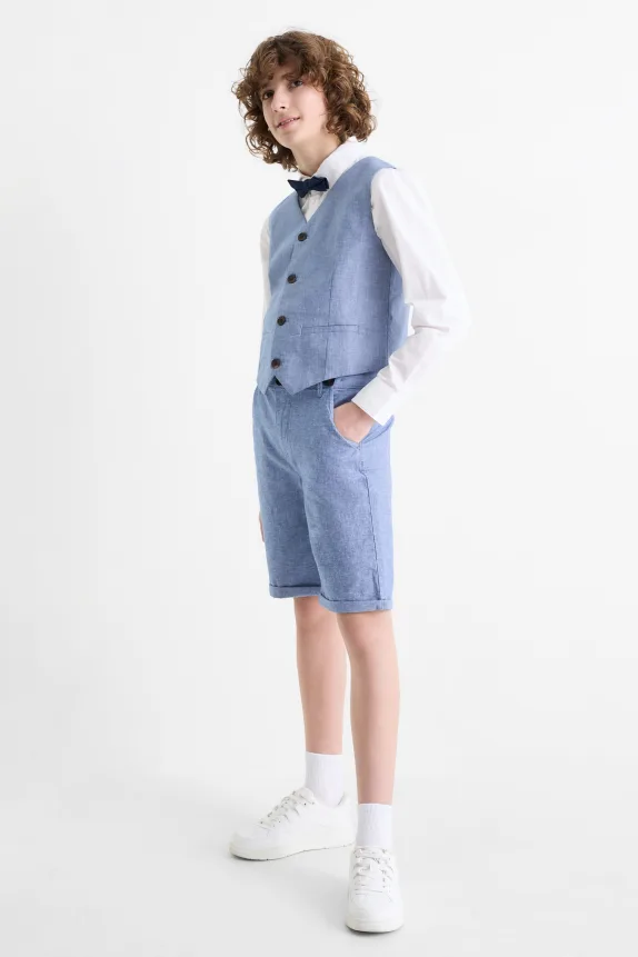 Bermuda shorts with braces blue