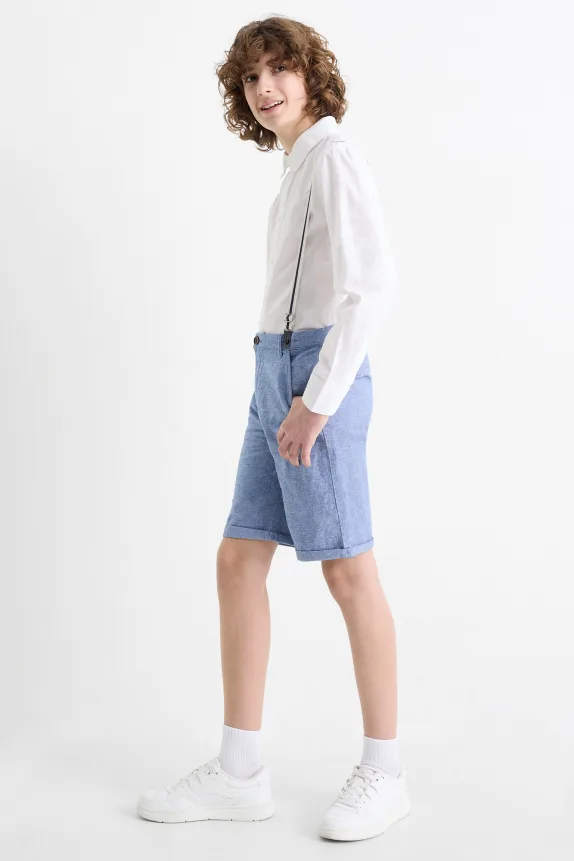 Bermuda shorts with braces blue