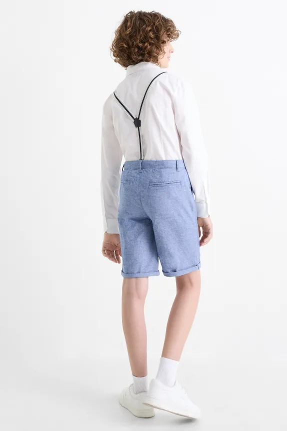 Bermuda shorts with braces blue