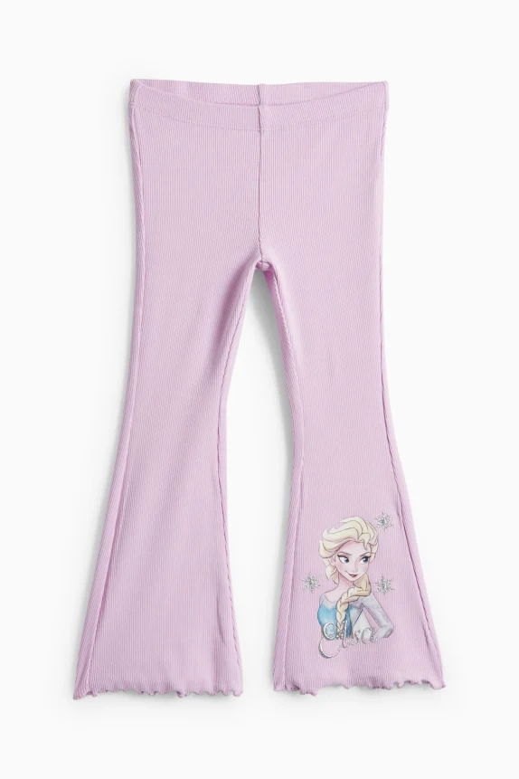 Frozen - flared leggings - ribbed - shiny light violet