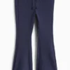Flared leggings - ribbed dark blue