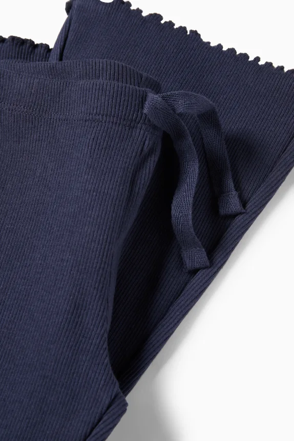 Flared leggings - ribbed dark blue